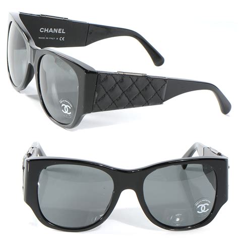 chanel sunglasses with leather sides